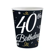 Geburtstag B&C Happy Birthday 40 Papierbecher 6 Stk 200 ml