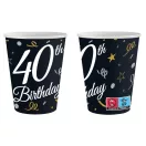 Geburtstag B&C Happy Birthday 40 Papierbecher 6 Stk 200 ml