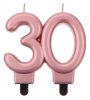Farbe Rose Gold Metallic Kuchenkerze, Zahlenkerze 30