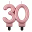 Farbe Rose Gold Metallic Kuchenkerze, Zahlenkerze 30