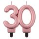 Farbe Rose Gold Metallic Kuchenkerze, Zahlenkerze 30