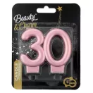 Farbe Rose Gold Metallic Kuchenkerze, Zahlenkerze 30