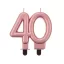 Farbe Metallic Rosegold Tortenkerze, Zahlenkerze 40
