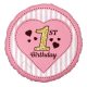 Erster Geburtstag Pink Folienballon 36 cm