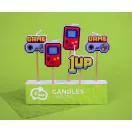 Gamer Game On Spiel Kuchenkerze, 5-teiliges Kerzenset