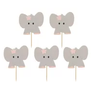 Tiere Pink Elefanten Deko-Stäbchen 10er Set
