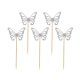 Schmetterling Silver Dekorationsstab 12 Stk