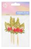 Einhorn Rose Dekorationsstäbchen 6er-Pack