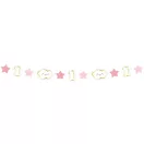 Baby Pink 1. Geburtstag Mini-Girlande 120 cm