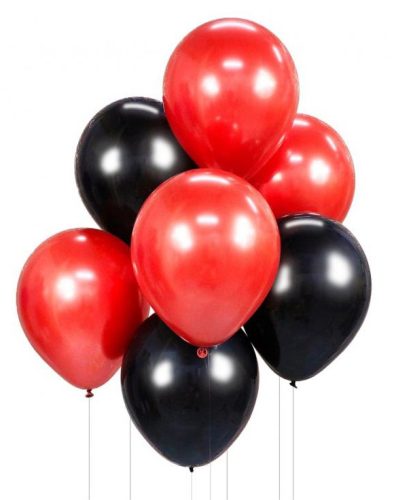 Farbe Red-Black Ballon, Luftballon Set 7 Stück 12 Zoll (30cm)