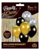 Farbe Gold-Silver-Black Ballon, Luftballon Set 7 Stück 12 Zoll (30cm)