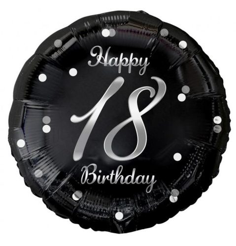 Happy Birthday 18 B&C Silver Folienballon 36 cm