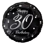 Geburtstag B&C Silver Happy Birthday 30 Folienballon 36 cm