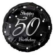 Geburtstag B&C Silver Happy Birthday 50 Folienballon 36 cm