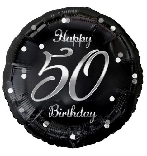 Happy Birthday 50 B&C Silver Folienballon 36 cm