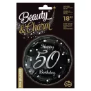 Geburtstag B&C Silver Happy Birthday 50 Folienballon 36 cm