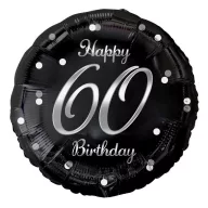 Geburtstag B&C Silver Happy Birthday 60 Folienballon 36 cm