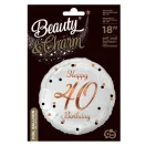 Geburtstag B&C White Happy Birthday 40 Folienballon 36 cm