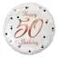 Geburtstag B&C White Happy Birthday 50 Folienballons 36 cm