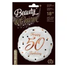 Geburtstag B&C White Happy Birthday 50 Folienballons 36 cm