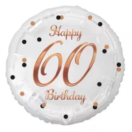 Geburtstag B&C White Happy Birthday 60 Folienballon 36 cm