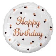 Geburtstag B&C White Happy Birthday Folienballon 36 cm