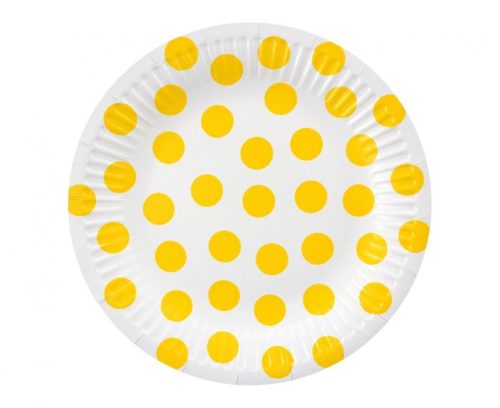 Polka Dot Yellow Polka Dot Pappteller 6 Stück 18 cm