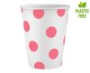 Pink Pink Polka Dots Pappbecher 6 Stück 250 ml
