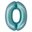 Nummer Light Blue Mat Blauer 0 Folienballon 76 cm