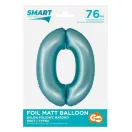 Nummer Light Blue Mat Blauer 0 Folienballon 76 cm