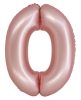 Rosa 0-z Light Pink Mat Nummer Folienballon 76 cm