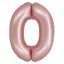 Nummer Light Pink Mat Rosa Zahl 0 Folienballon 76 cm