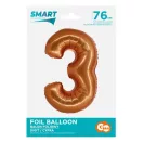 Nummer Copper Kupferzahl 3 Folienballon 76 cm