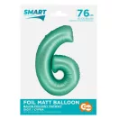 Nummer Mint Mat Minzgrüne Zahl 6 Folienballon 76 cm