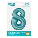 Nummer Light Blue Mat Blauer Zahlen-8-Folienballon 76 cm