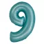 Nummer Light Blue Mat Blauer Nummer 9 Folienballon 76 cm