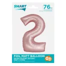 Nummer Light Pink Mat Rosa Nummer 2 Folienballon 76 cm