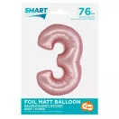 Nummer Light Pink Mat Rosa Nummer 3 Folienballon 76 cm