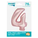Nummer Light Pink Mat Rosa Zahl 4 Folienballon 76 cm