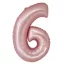 Nummer Light Pink Mat Rosa Nummer 6 Folienballon 76 cm