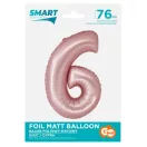 Nummer Light Pink Mat Rosa Nummer 6 Folienballon 76 cm