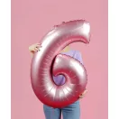 Nummer Light Pink Mat Rosa Nummer 6 Folienballon 76 cm