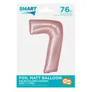 Nummer Light Pink Mat Rosa Nummer 7 Folienballon 76 cm