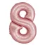 Nummer Light Pink Mat Rosa 8 Nummer Folienballon 76 cm