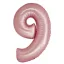 Nummer Light Pink Mat Rosa Nummer 9 Folienballon 76 cm