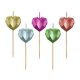 Herz Metallic Heart Kuchenkerze, Kerze Set 5 Stk.