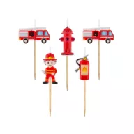   Feuerwehrmann Red Feuerwehrmann, Tortenkerze, Kerzenset 5-teilig