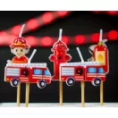 Feuerwehrmann Red Feuerwehrmann, Tortenkerze, Kerzenset 5-teilig