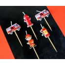 Feuerwehrmann Red Feuerwehrmann, Tortenkerze, Kerzenset 5-teilig