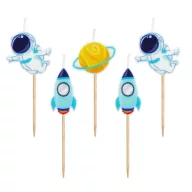 Platz Planet Tortenkerze, Kerzen-Set 5-teilig